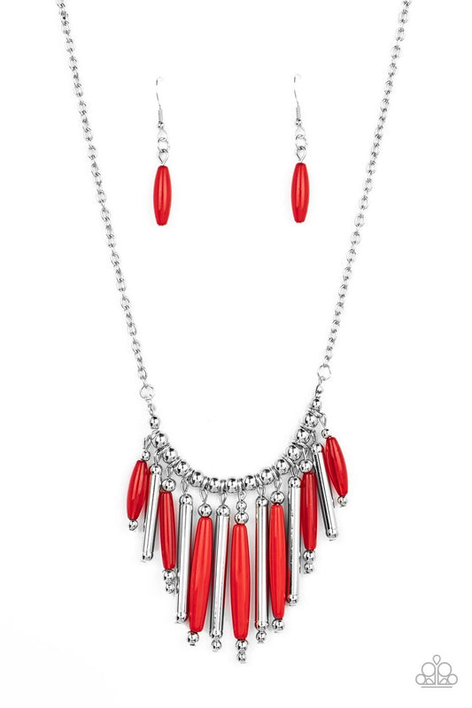 Paparazzi Bohemian Breeze - Red Necklace P2ST-RDXX-109XX