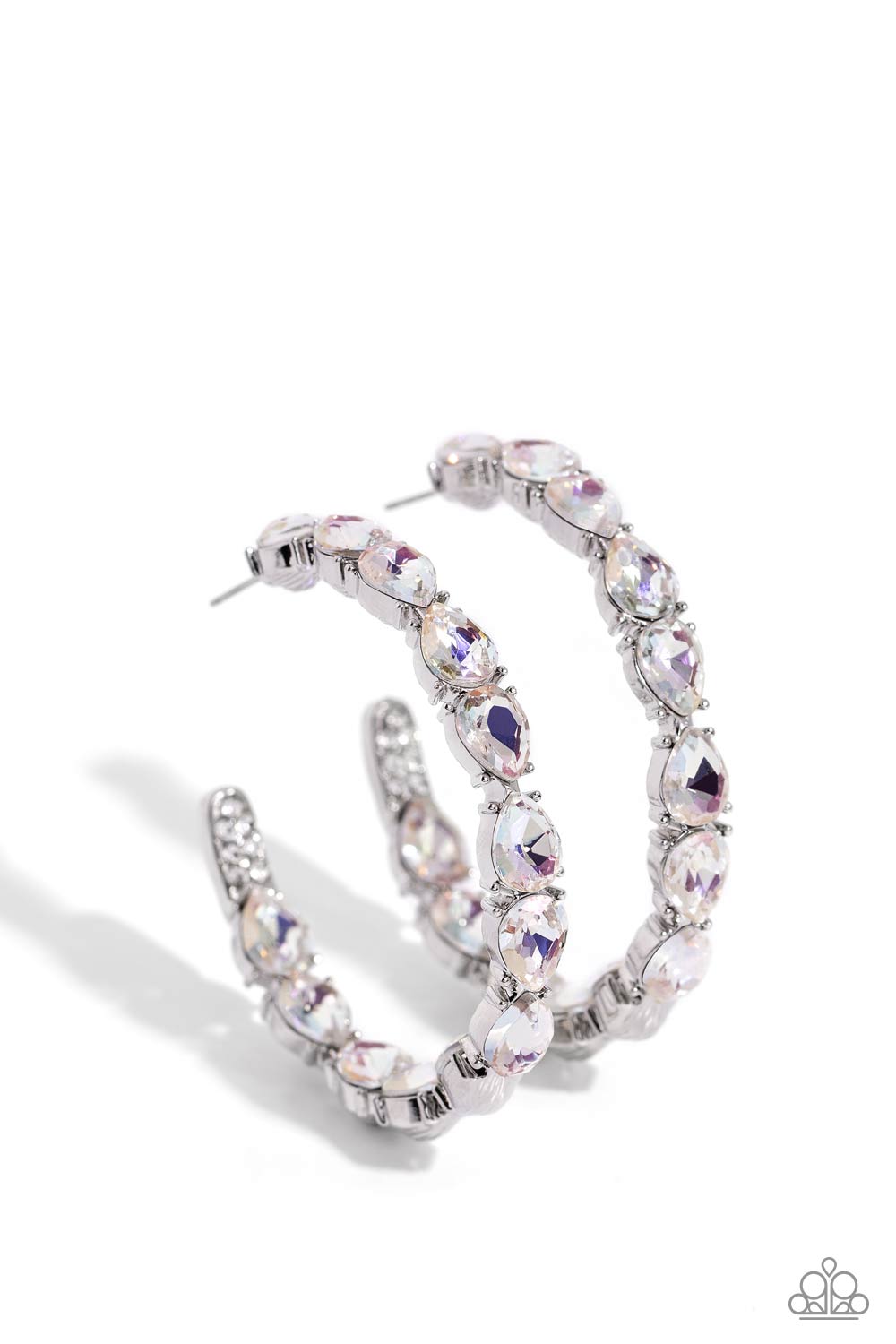 Paparazzi Presidential Pizzazz-White Hoop Earring