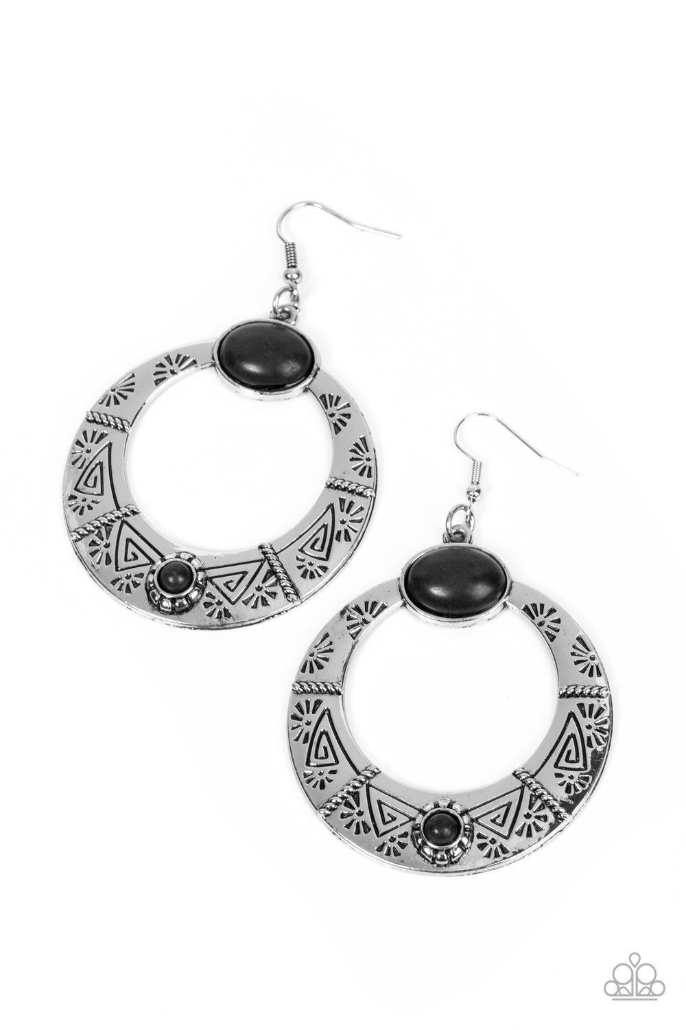 Paparazzi Garden Glyphs - Black Earring P5SE-BKXX-287XX