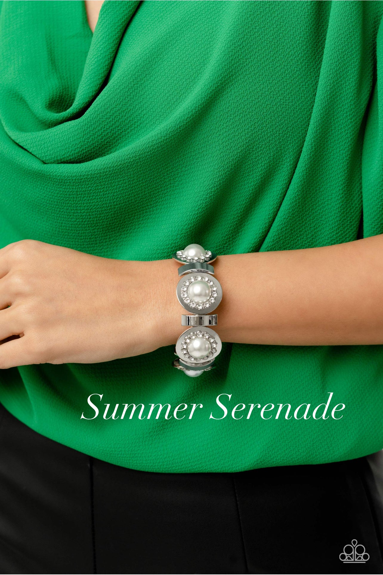 Paparazzi Summer Serenade-White Bracelet