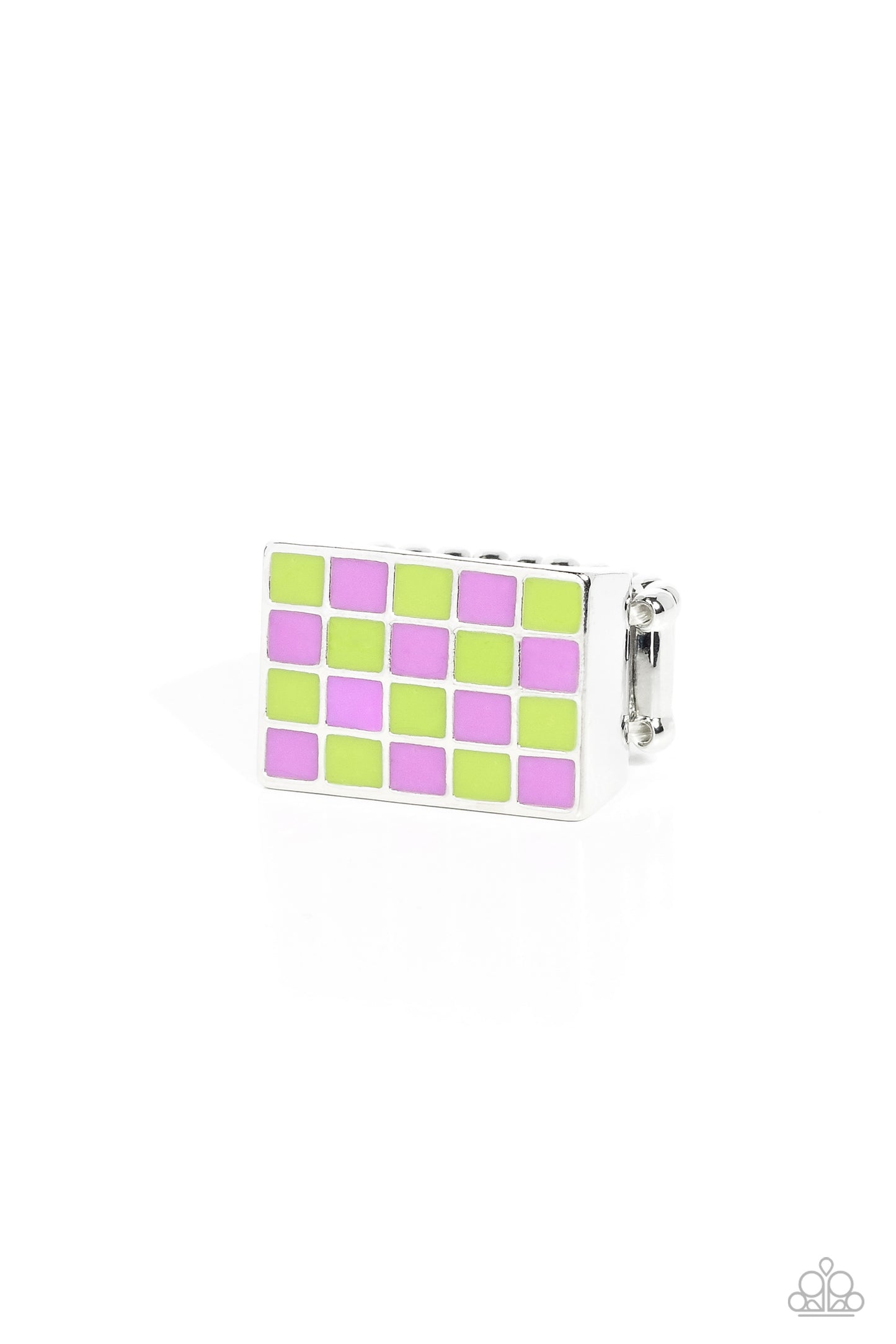 Paparazzi Checkerboard Craze - Green  Ring P4DA-GRXX-070XX