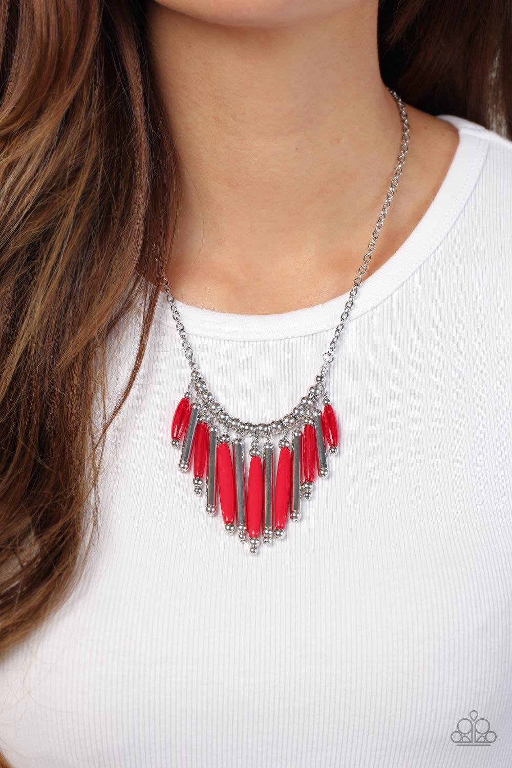 Paparazzi Bohemian Breeze - Red Necklace P2ST-RDXX-109XX