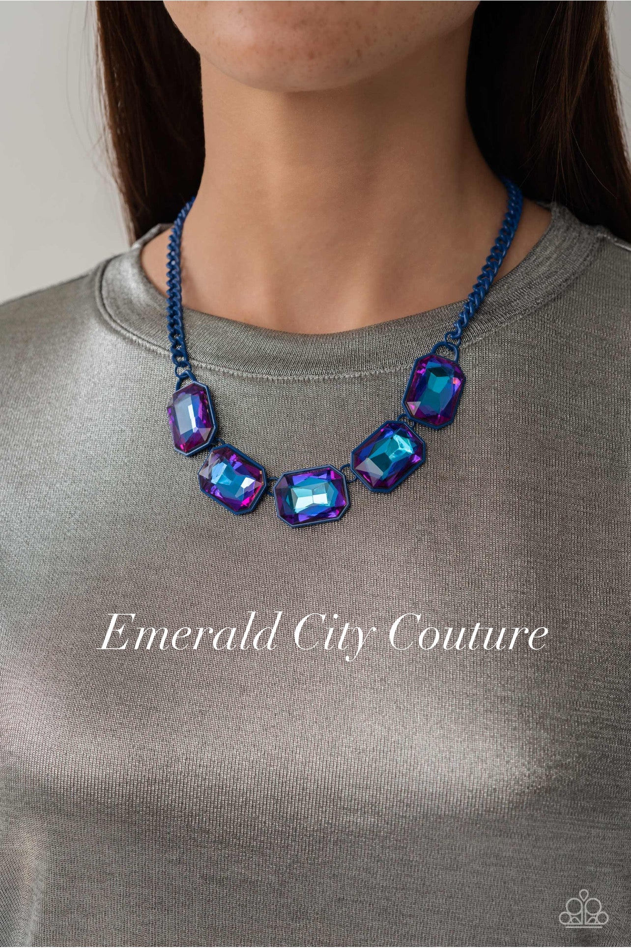 Paparazzi Emerald City Couture-Blue Necklace