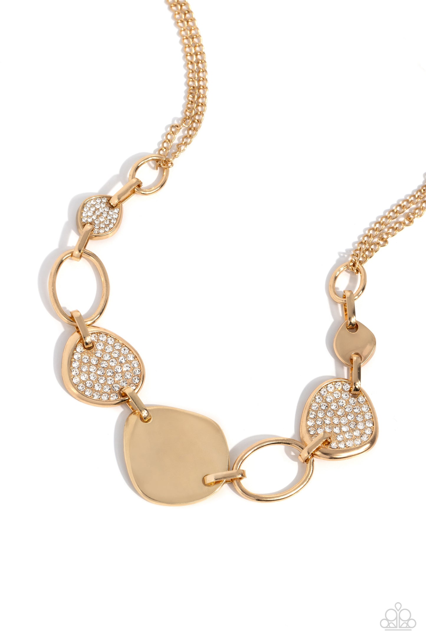 Paparazzi Asymmetrical Attention - Gold Necklace P2RE-GDXX-472XX