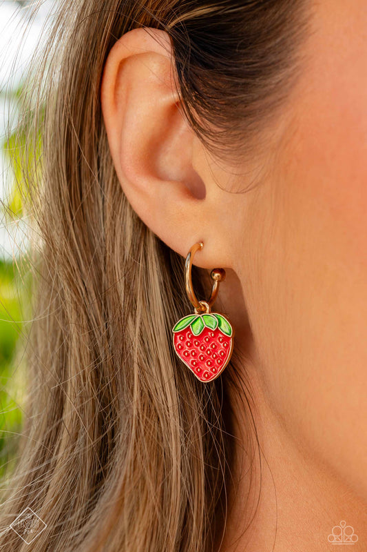 Paparazzi Fashionable Fruit - Gold Post Earring Item #P5HO-GDXX-347US