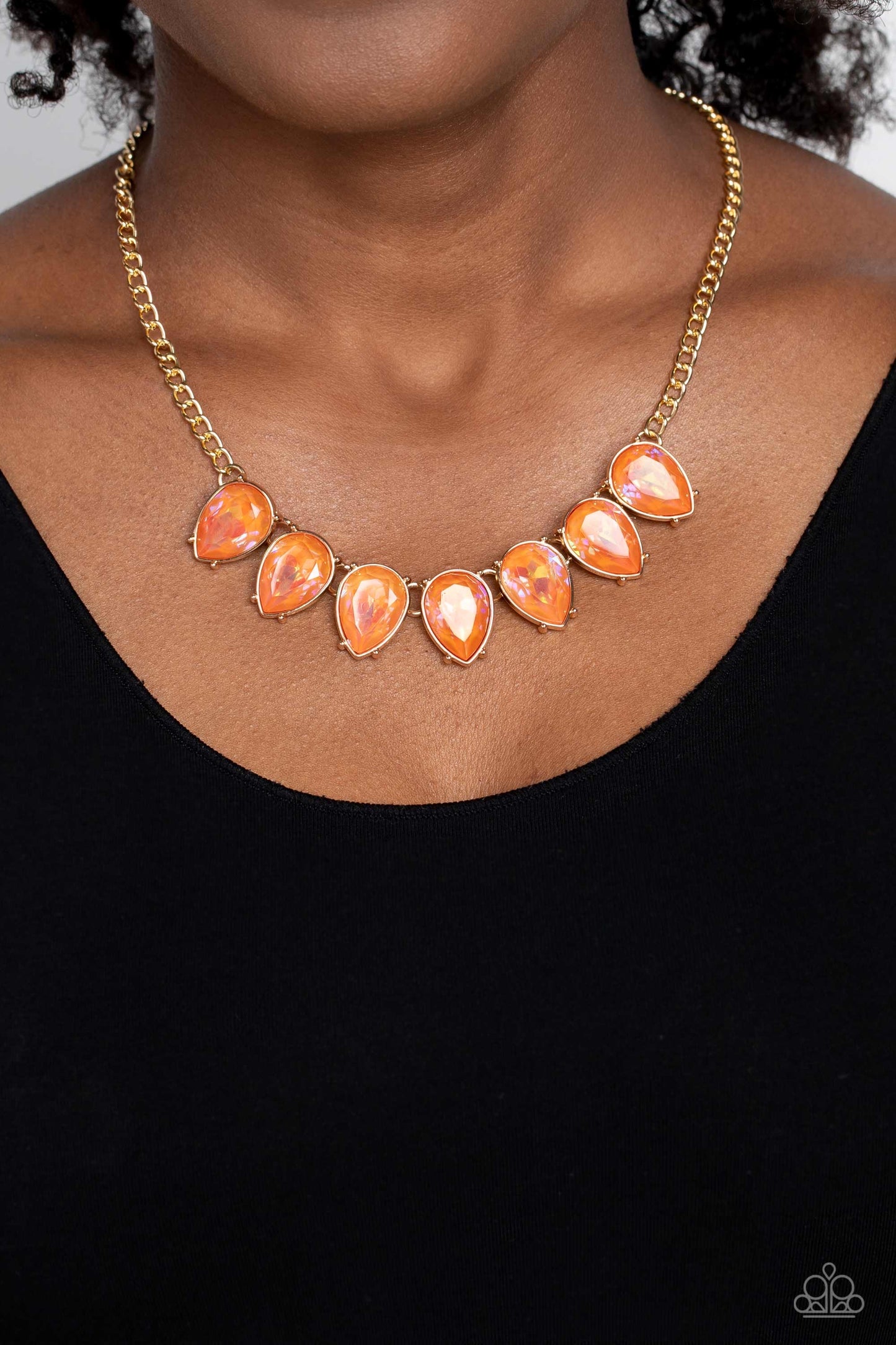 Paparazzi FLIRTY Dancing - Orange Necklace P2RE-OGXX-146XX