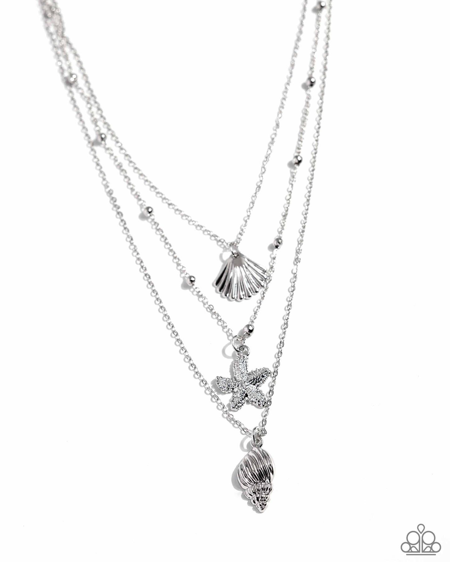 Paparazzi Seashell Sonata - Silver NecklaceP2SE-SVXX-184WP