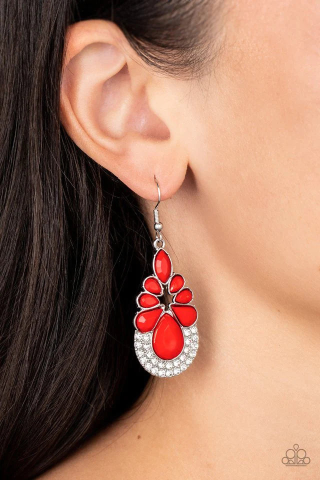 Paparazzi Beachfront Formal- Red Earring