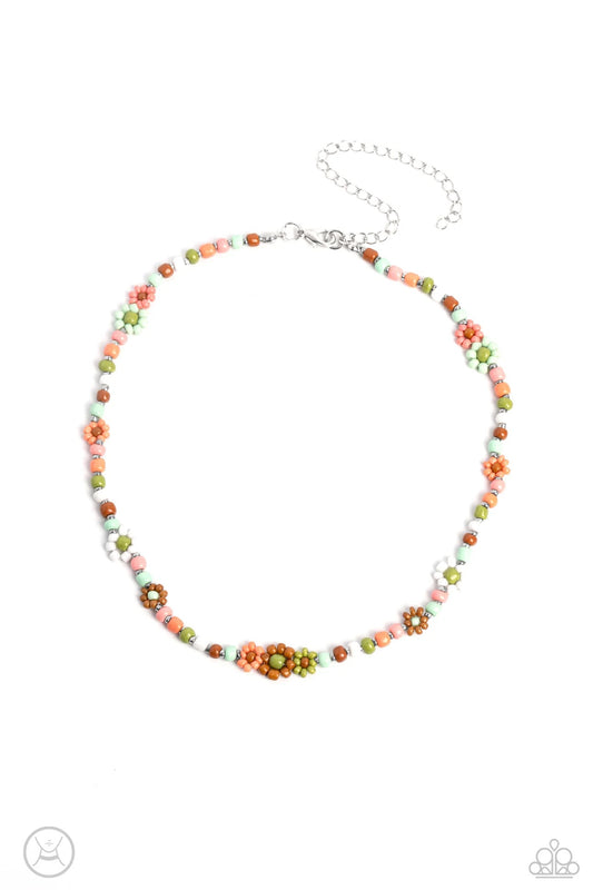 Paparazzi Flower Child Flair - Multi - Choker Necklace & Earrings NEW