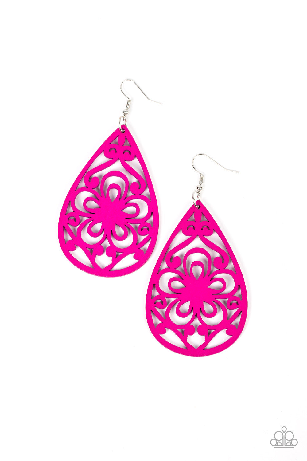 Paparazzi Marine Eden - Pink Wood Earring  P5SE-PKXX-110XX