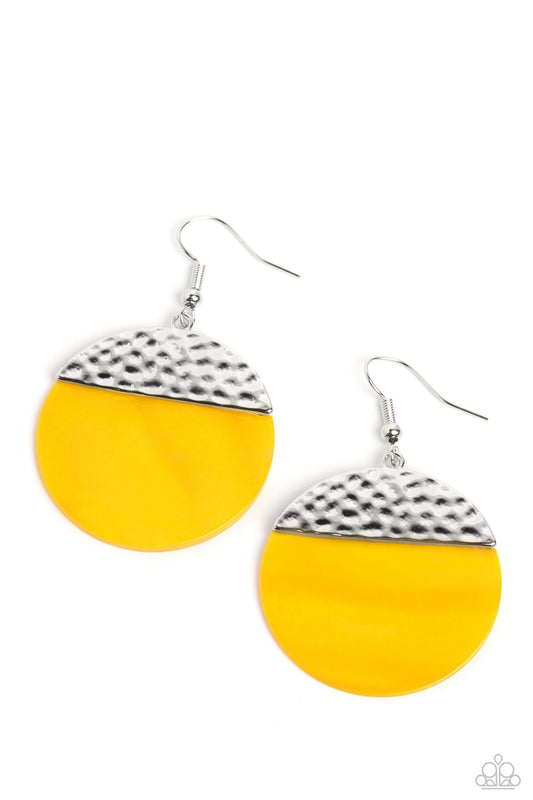 Paparazzi SHELL Out - Yellow Earring P5WH-YWXX-187XX