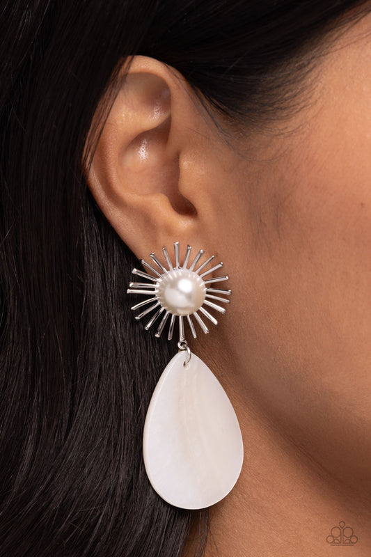 Paparazzi Sunburst Sophistication - White Post Earring P5PO-WTXX-412XX