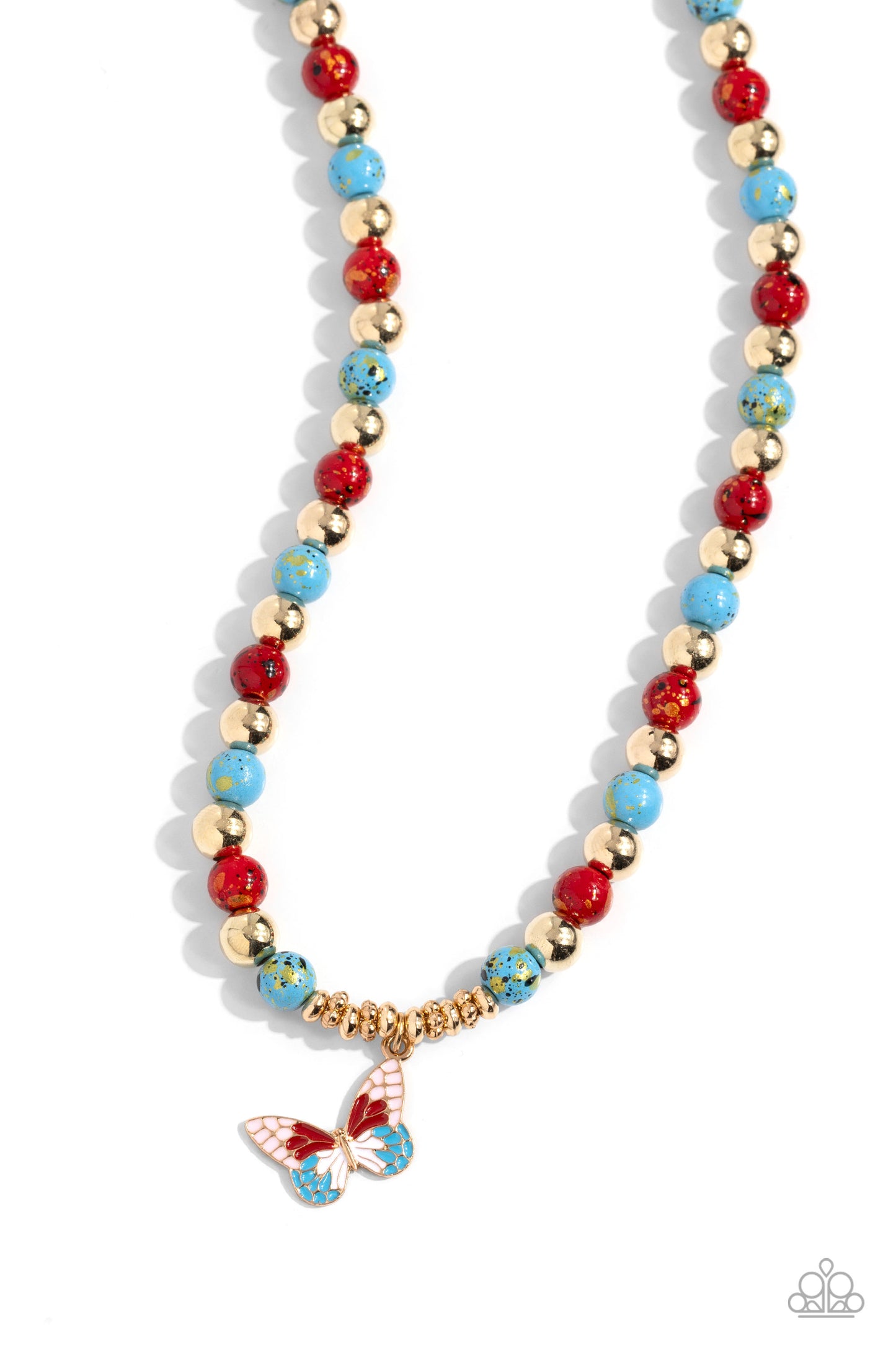 Paparazzi Speckled Story - Red Necklace P2WH-RDXX-333XX