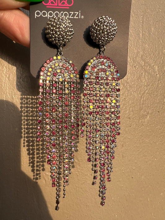 Paparazzi A Toast To You- Pink Post Earring