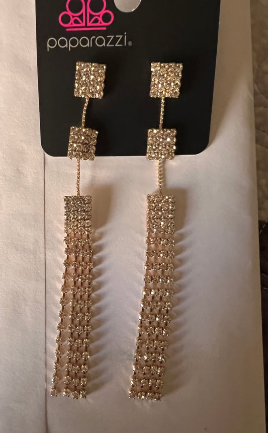 Paparazzi Free-Falling-Gold Post Earring