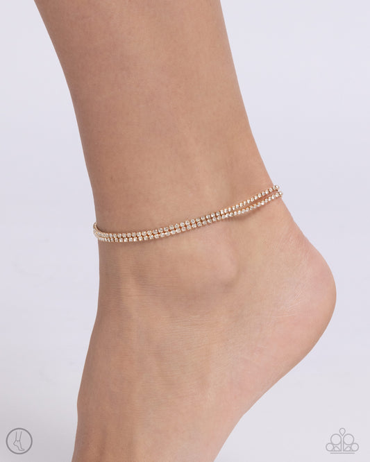 Paparazzi Dainty Declaration - Gold anklet Bracelet P9AN-GDXX-074XX