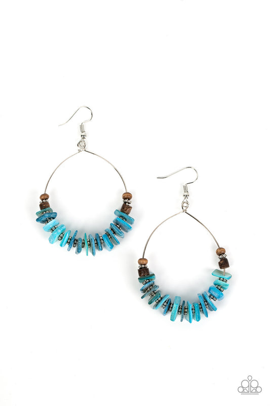 Paparazzi Hawaiian Kiss - Blue  Earrings P5SE-BLXX-322XX