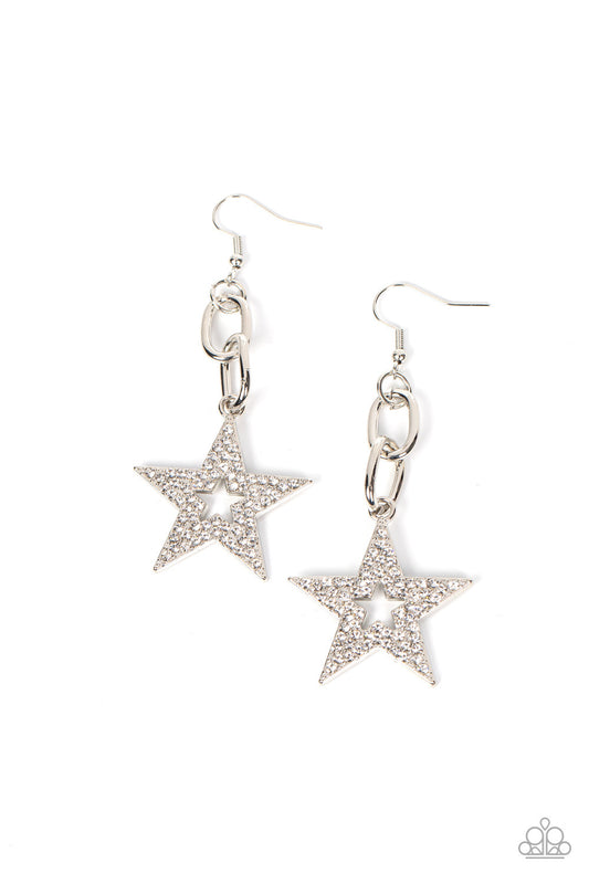 Paparazzi Cosmic Celebrity - White Earring  P5SE-WTXX-210XX