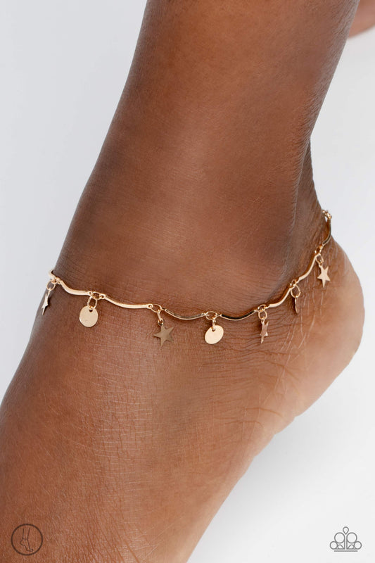 Paparazzi BEACH You To It - Gold Ankle Bracelet P9AN-GDXX-051XX