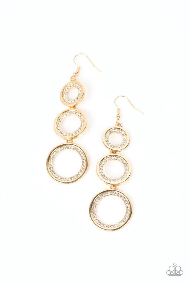 Paparazzi Shimmering in Circles - Gold Earring