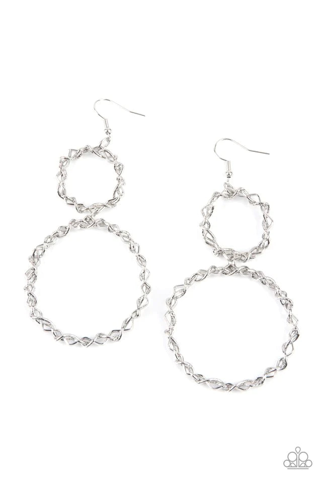 Paparazzi Twist of FABULOUS - Silver Earring