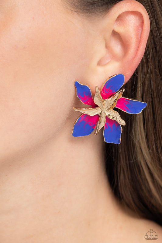 Paparazzi Warped Wallflower - Multi Post Earring P5PO-MTXX-109XX