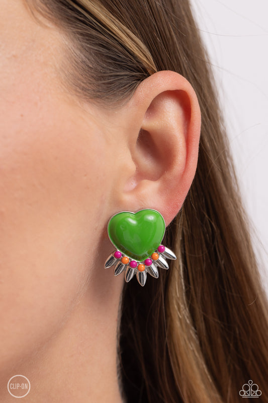 Paparazzi Spring Story - Green Clip On Earring P5CO-GRXX-023XX