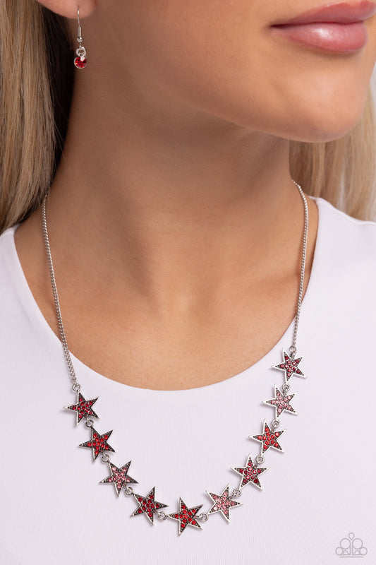 Paparazzi Star Quality Sensation - Red Necklace P2SE-RDXX-346XX