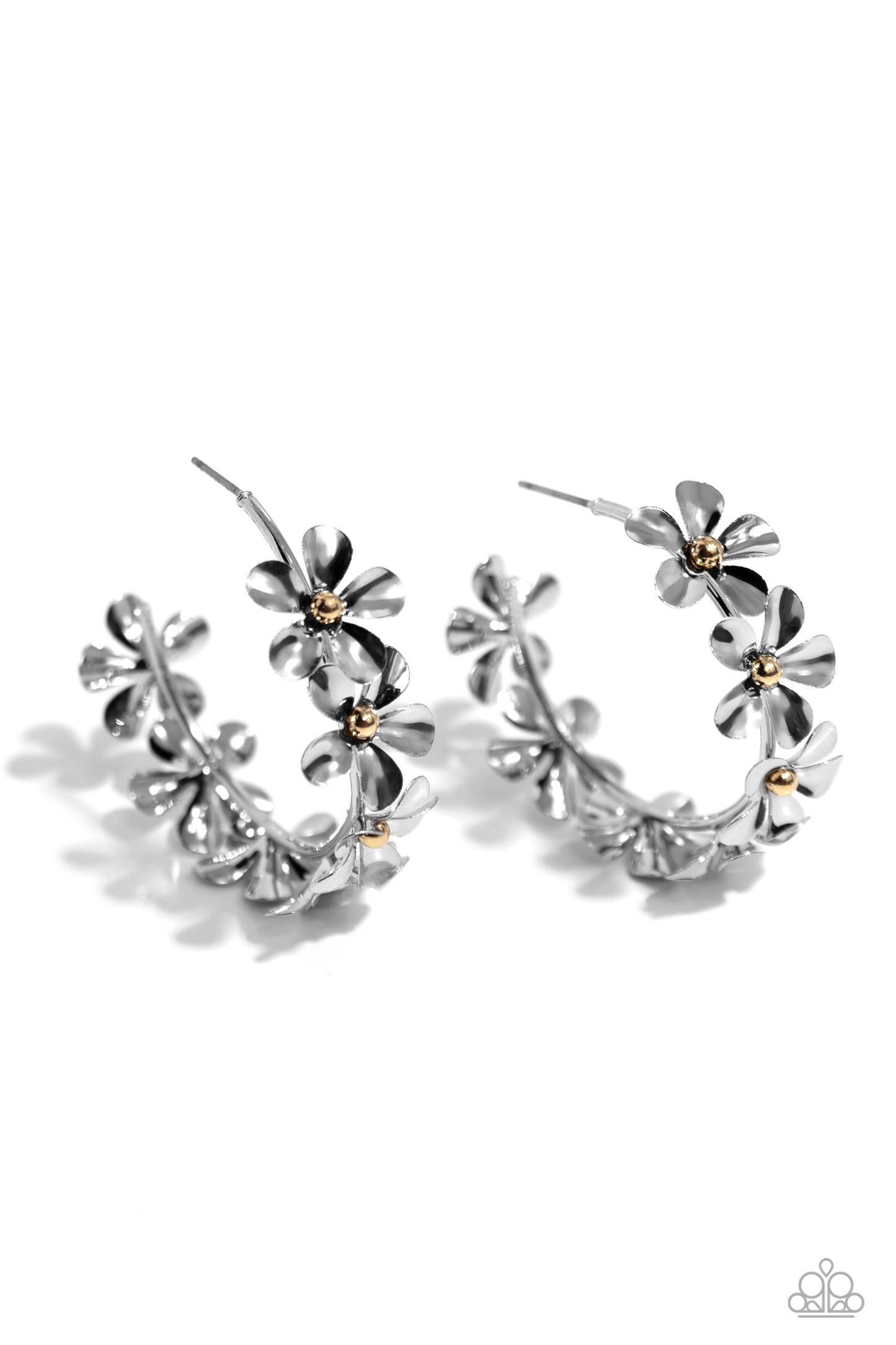 Paparazzi Floral Flamenco - Silver Post Earring  P5HO-SVXX-391XX