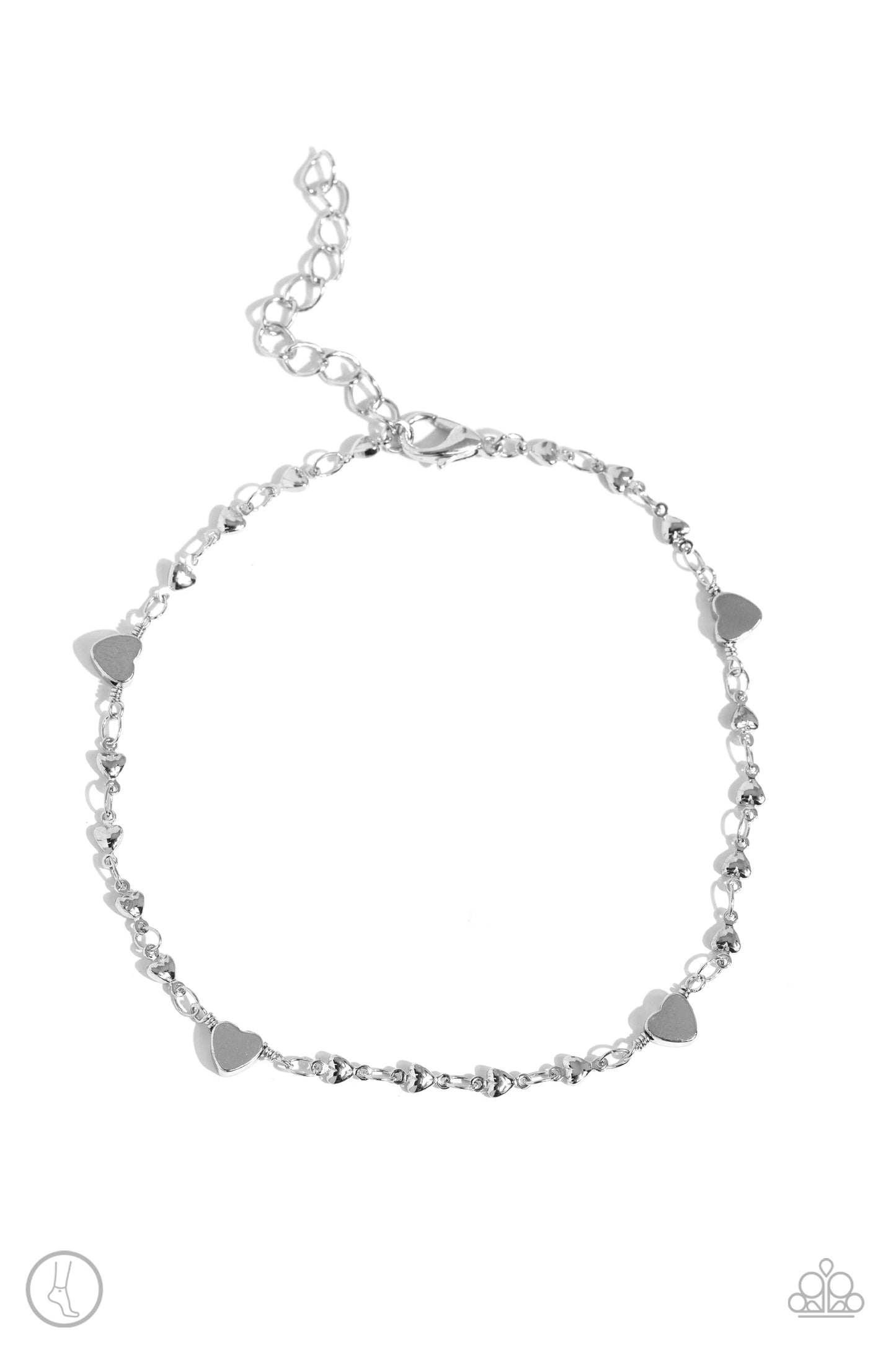 Paparazzi Highlighting My Heart - Silver Anklet  P9AN-SVXX-048XX