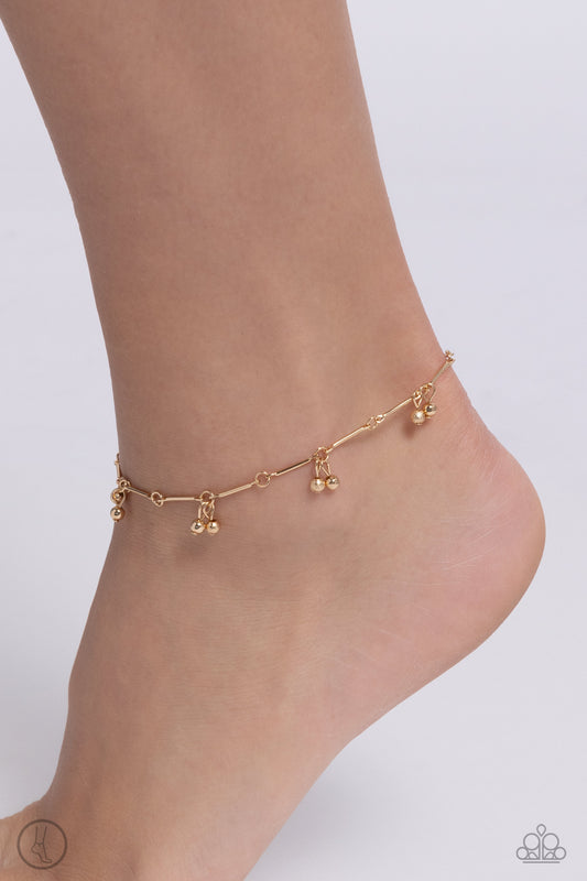 Paparazzi A SMILE A Minute - Gold Anklet  P9AN-GDXX-072XX