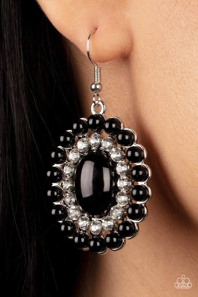 Paparazzi Earring ~ Dolled Up Dazzle - Black