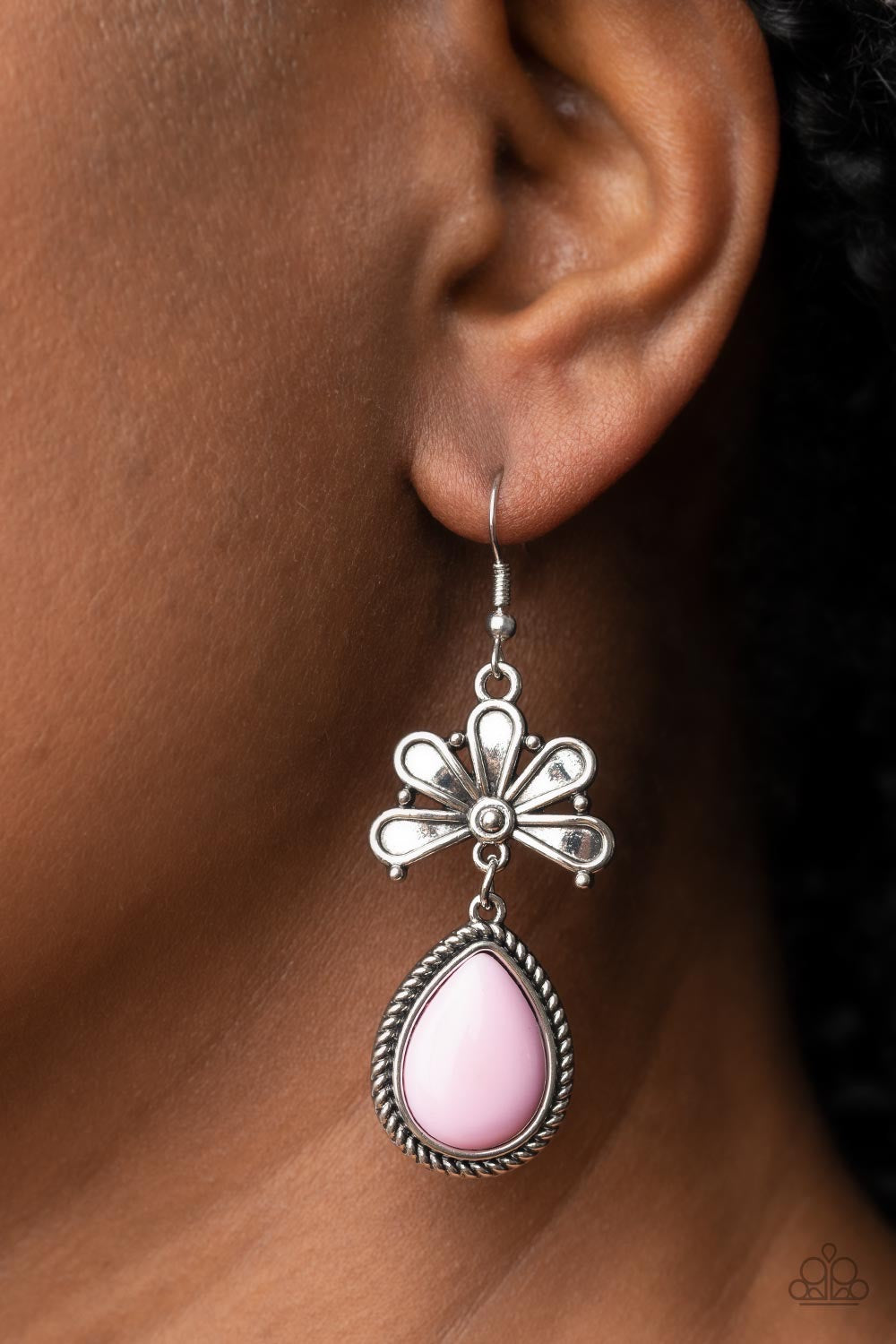 Paparazzi Brightly Blooming - Pink Earring  P5WH-PKXX-261XX