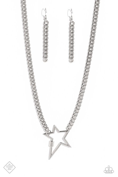 Paparazzi Playful Popstar - Silver Necklace Item #P2ED-SVXX-231OG