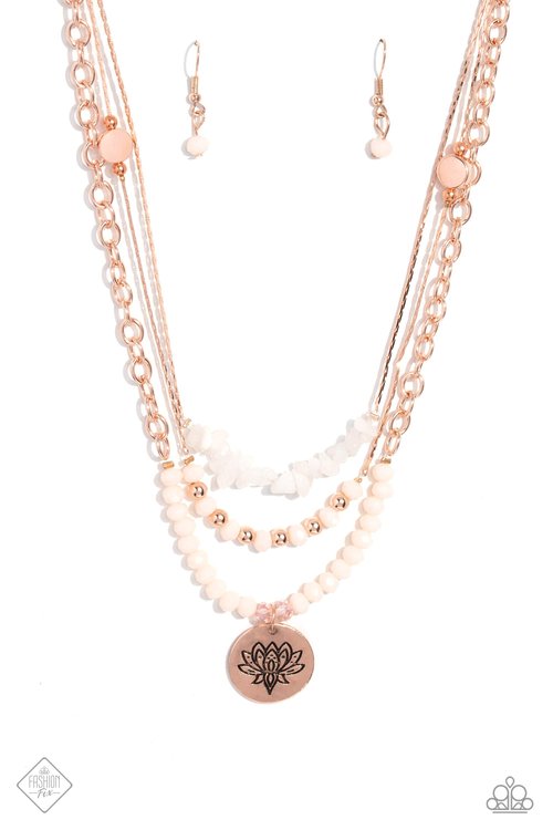 Paparazzi Lotus Luxury - Rose Gold Necklace Item #P2RE-GDRS-467OB