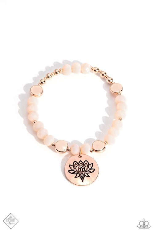 Paparazzi Leisurely Lotus - Rose Gold Bracelet Item #P9BA-GDRS-128