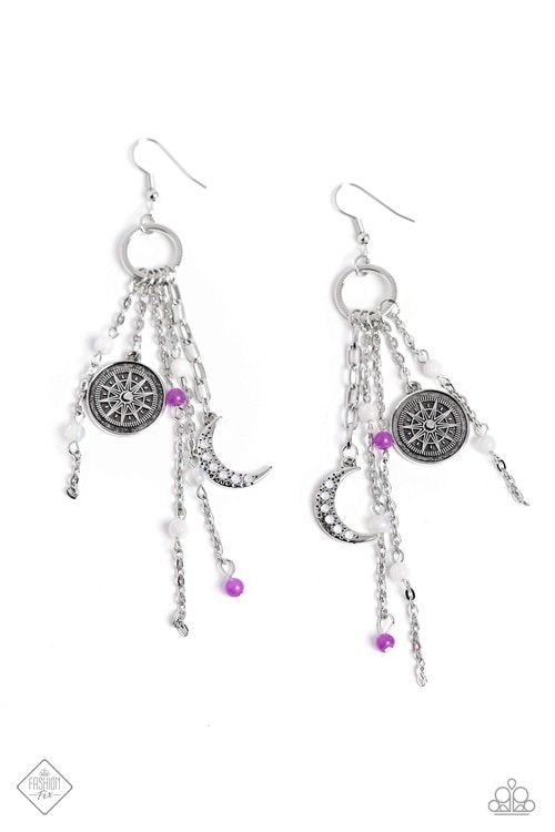 Paparazzi Esteemed Explorer - Purple Earring Item #P5ST-PRXX-025PA