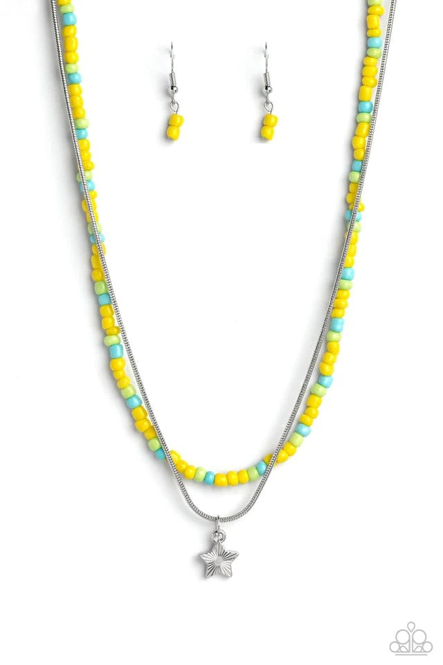 Paparazzi Necklace ~ Starry Serendipity - Yellow