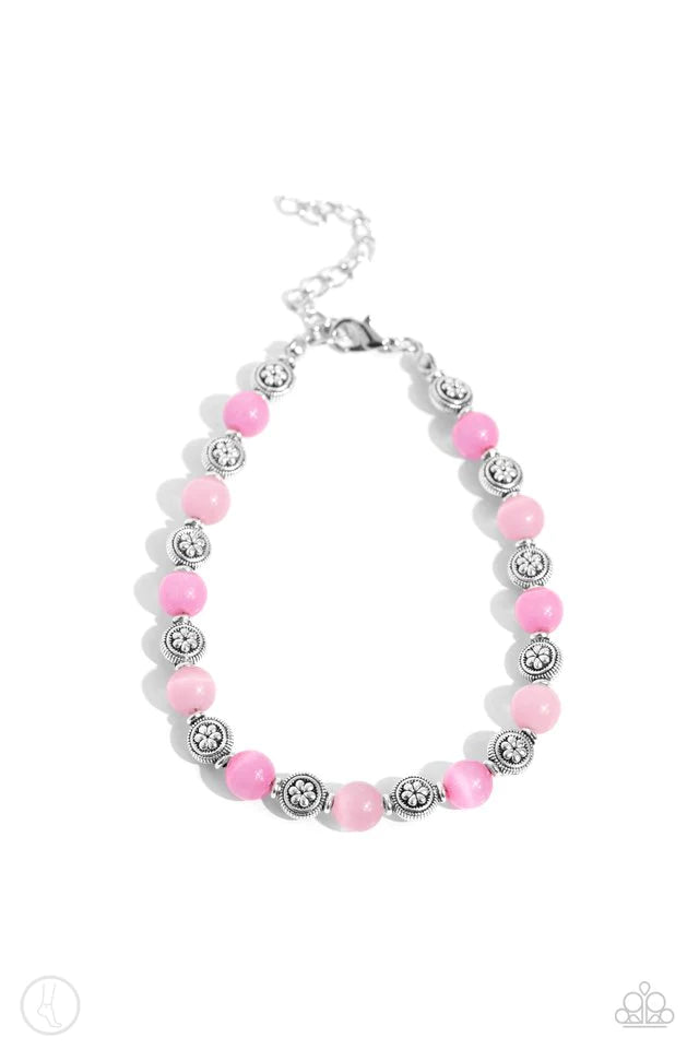 Paparazzi Beachy Bouquet-Pink Anklet