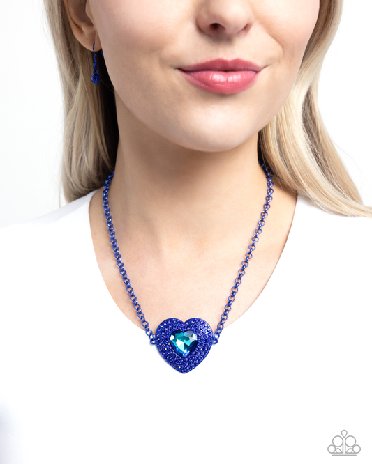 Paparazzi Locket Leisure - Blue Necklace P2ST-BLXX-279XX