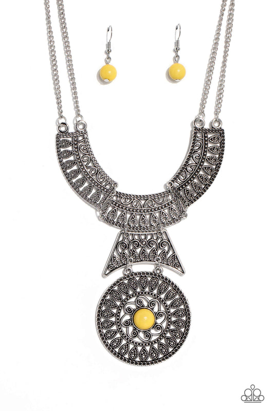 Paparazzi Fetching Filigree - Yellow Necklace P2WH-YWXX-287XX