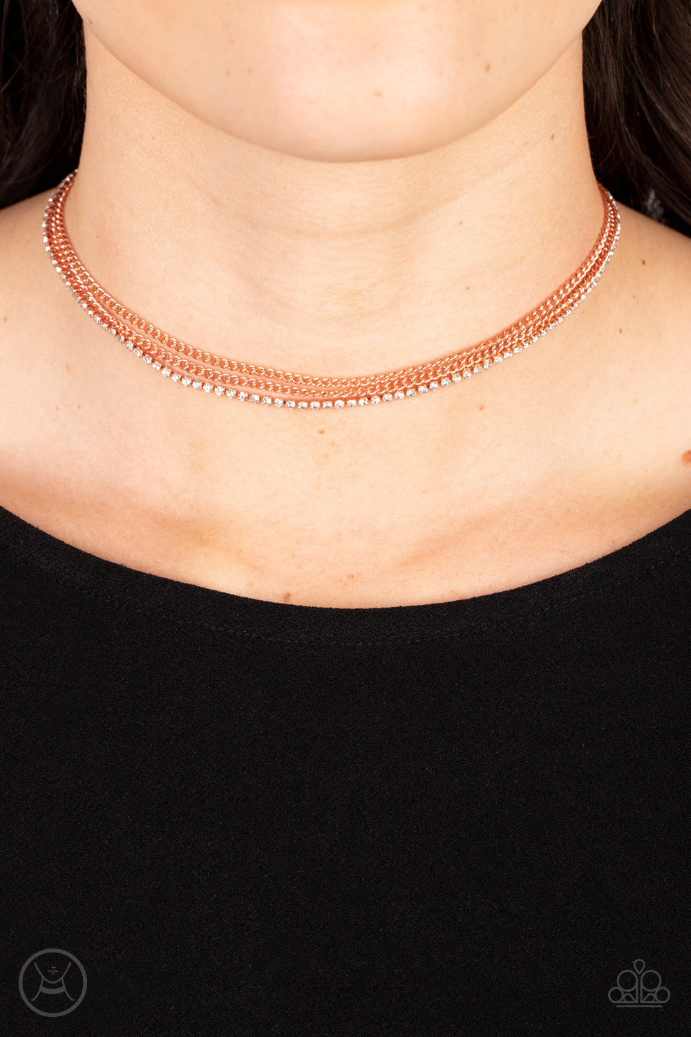 Paparazzi Glitzy Gusto - Copper Necklace  P2CH-CPSH-044XX