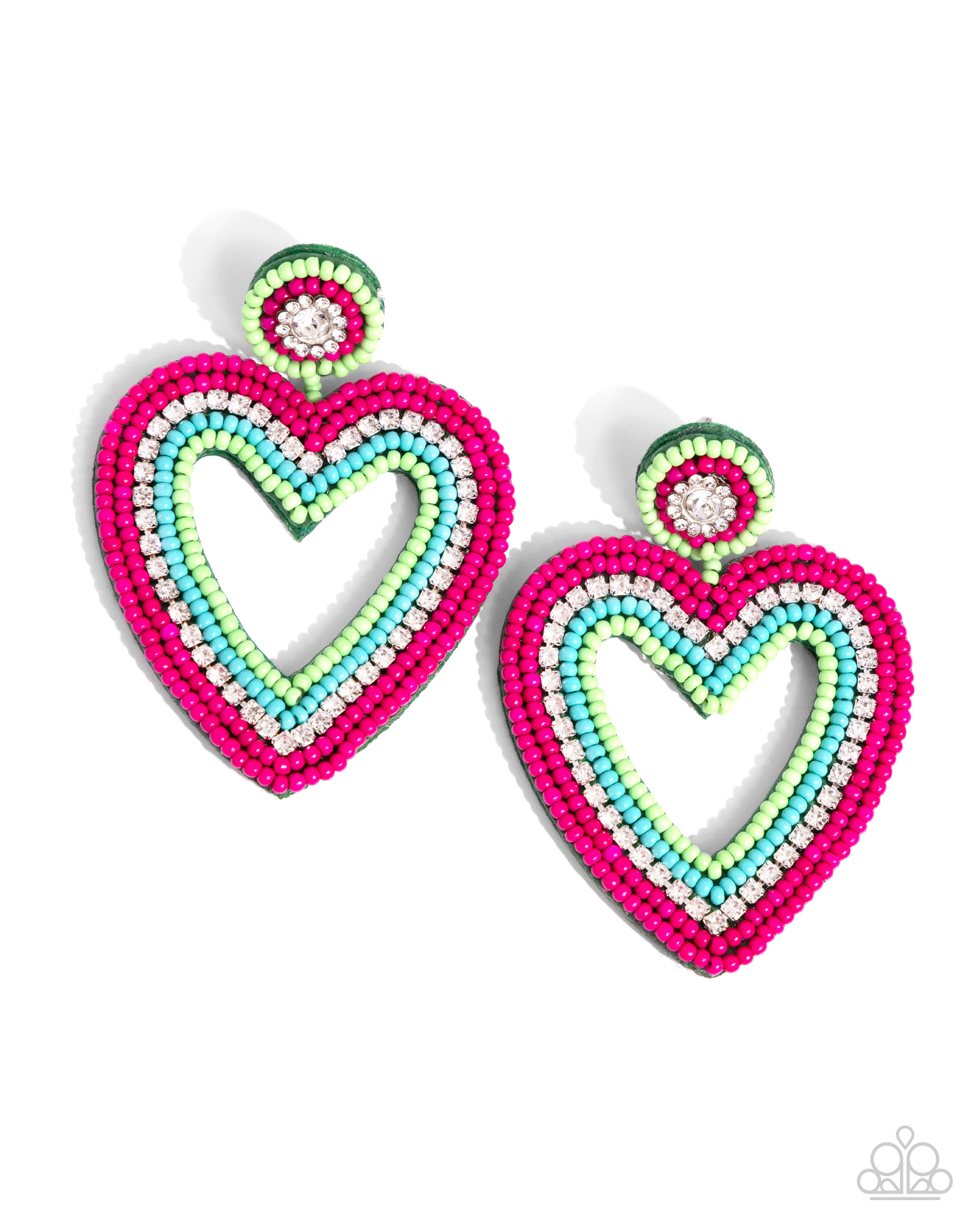 Paparazzi Headfirst Heart - Green Post Earring P5PO-GRXX-057XX