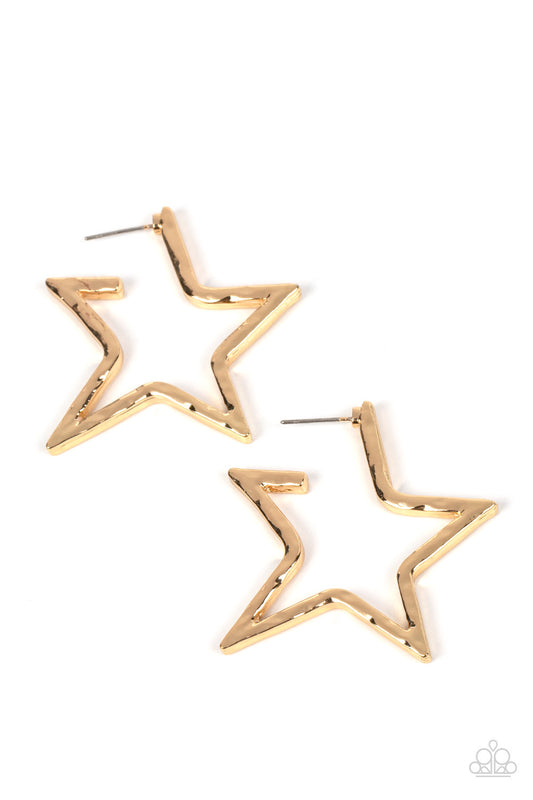 Paparazzi All-Star Attitude - Gold Post Earring P5HO-GDXX-282XX