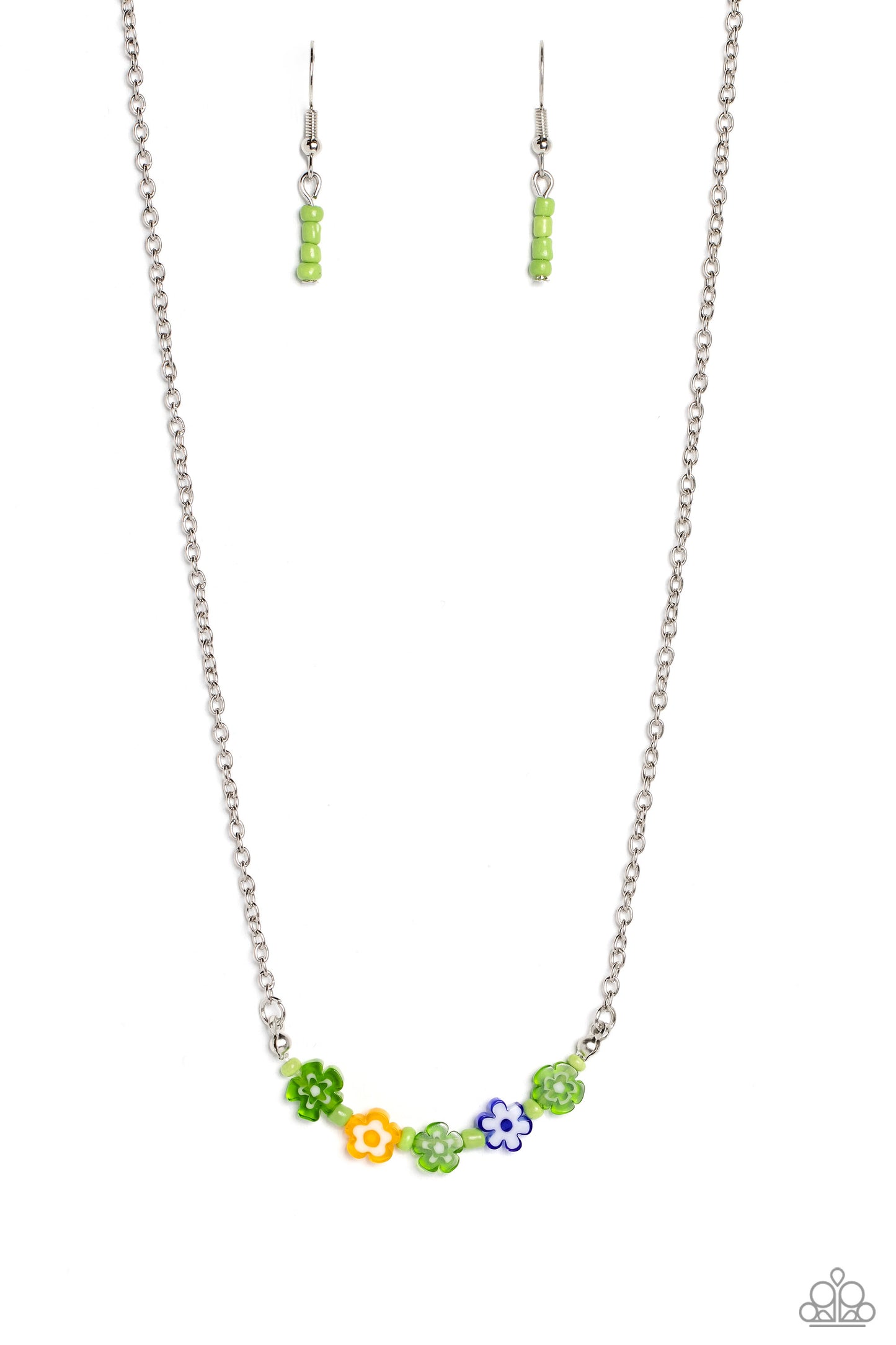 Paparazzi BOUQUET We Go - Green Necklace P2WH-GRXX-394XX