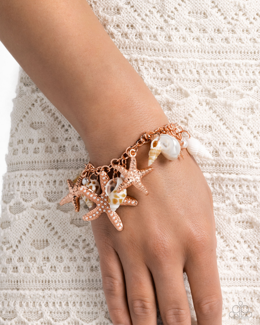 Paparazzi Seashell Song - Copper Bracelet P9ST-CPSH-024VL