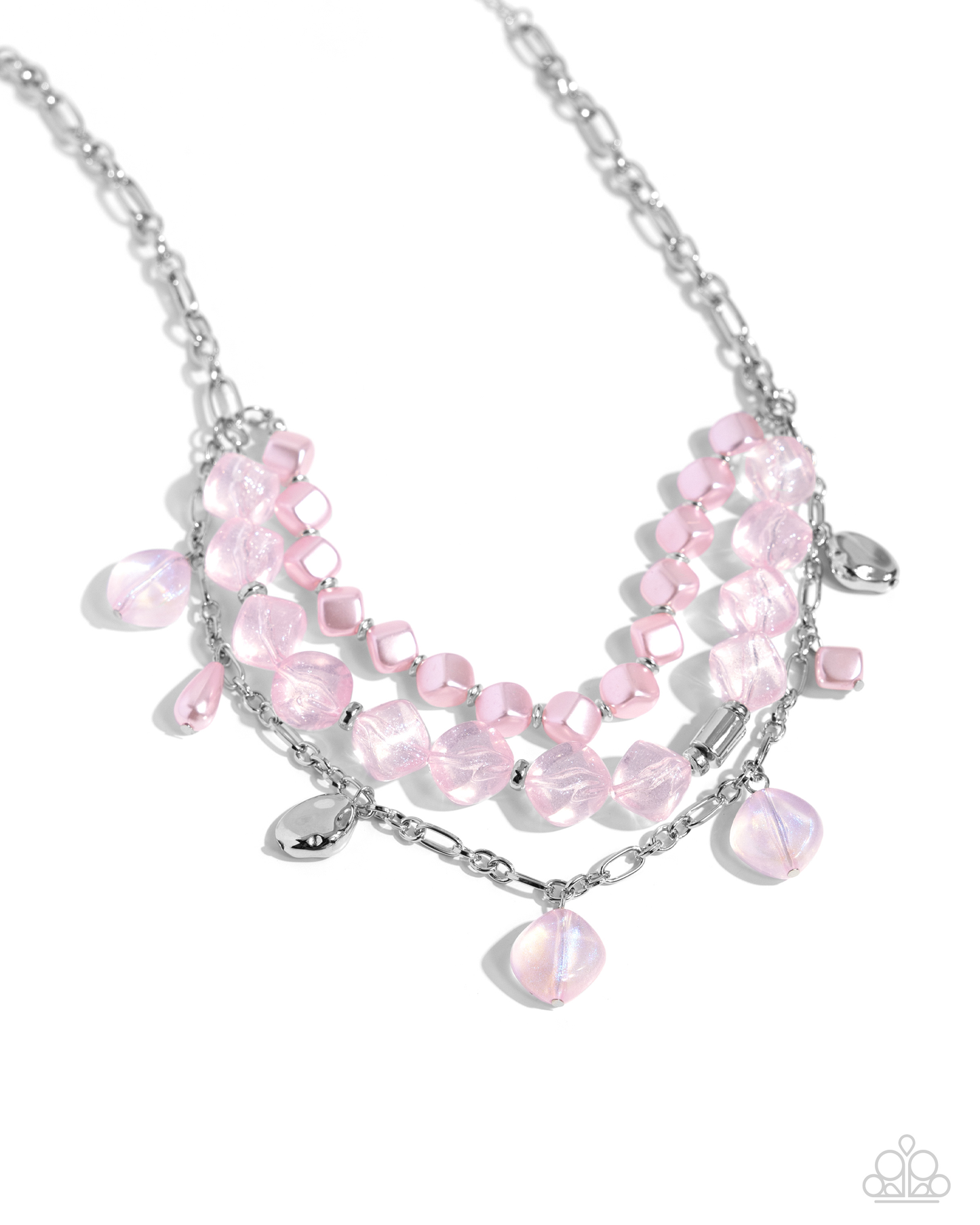 Paparazzi Cubed Cameo - Pink Necklace  P2ST-PKXX-173VO