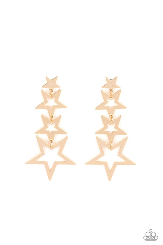 Paparazzi Superstar Crescendo - Gold Post Earring  P5PO-GDXX-186XX