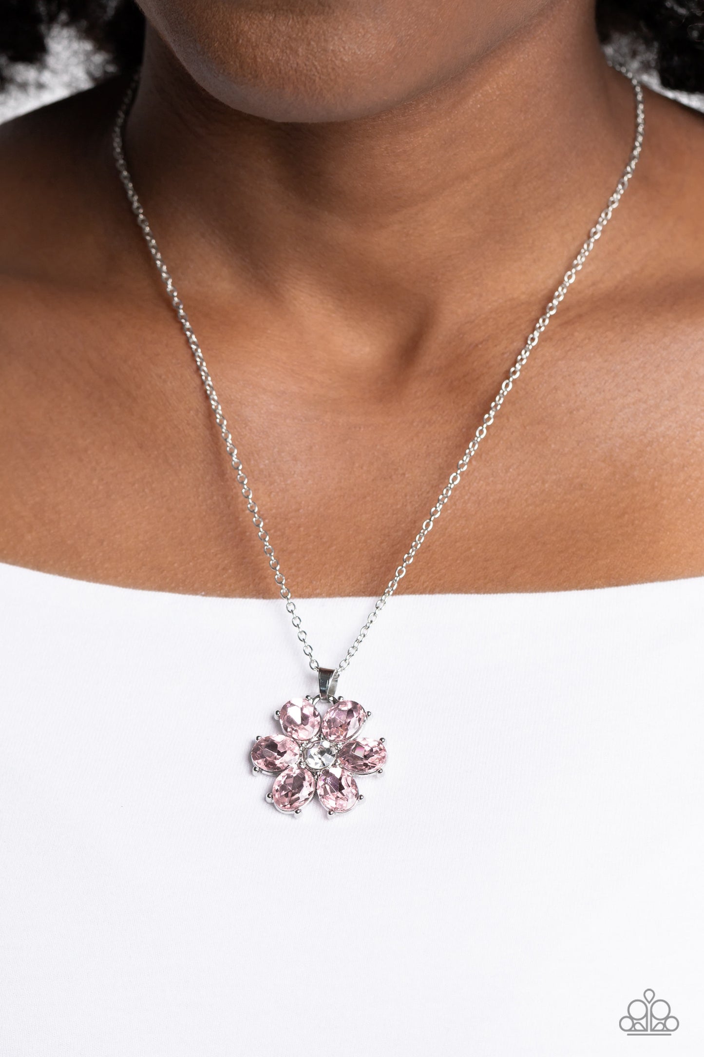 Paparazzi Fancy Flower Girl - Pink Necklace P2RE-PKXX-388XX