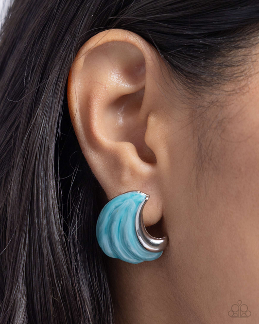 Paparazzi Whimsical Waves - Blue Post Earring  P5PO-BLXX-164XX